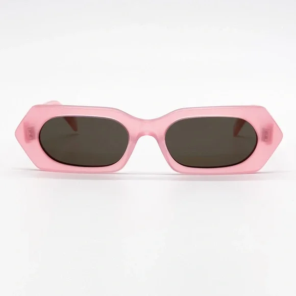 NWT CELINE WOMEN SUNGLASSES PINK EYEWEAR CELINE CL40194U 74B Triomphe Oval Sunglasses Pink Gold Grey  main image 4